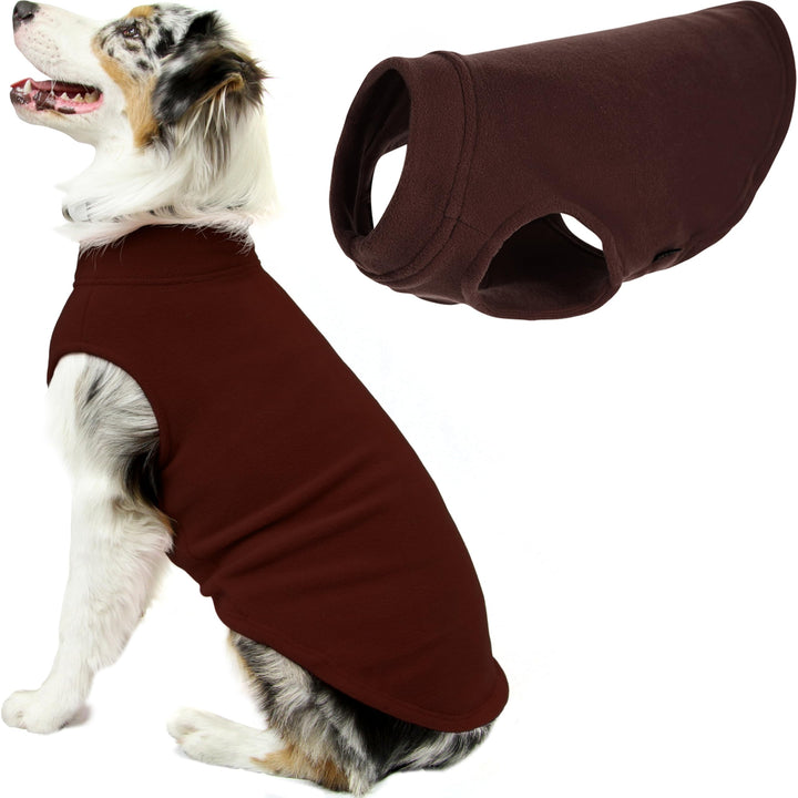 Gooby Stretch Fleece Vest Dog Sweater - Brown, 5X-Large - Warm Pullover Fleece Dog Jacket - Winter Dog Clothes for Small Dogs Boy or Girl - Dog Sweaters for Small Dogs to Dog Sweaters for Large Dogs 5X-Large Length (25")