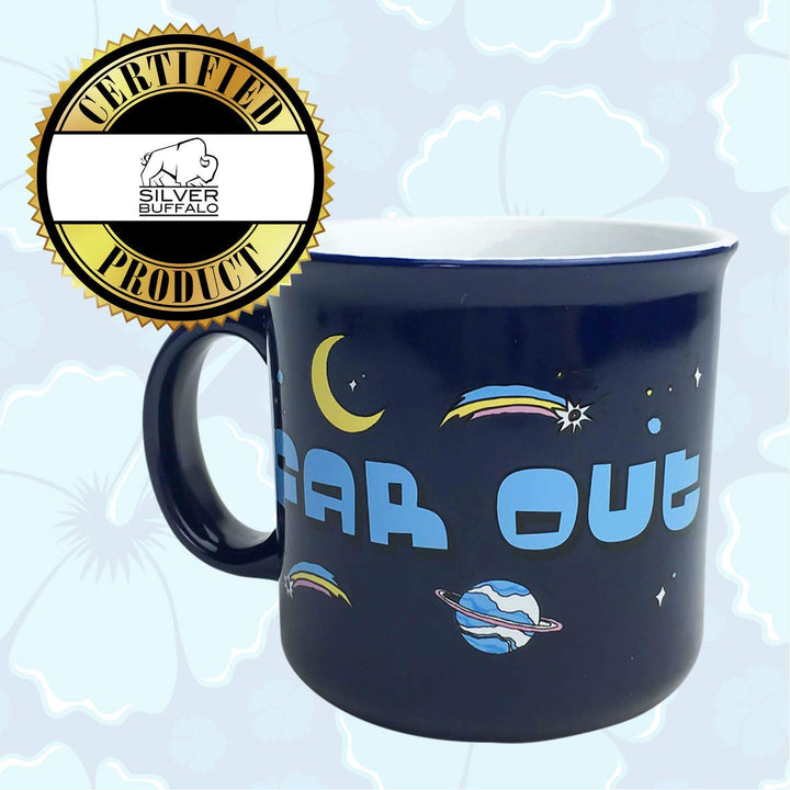 Silver Buffalo Disney Lilo and Stitch Far Out Ceramic Camper-Style Coffee Mug, 20-Ounces