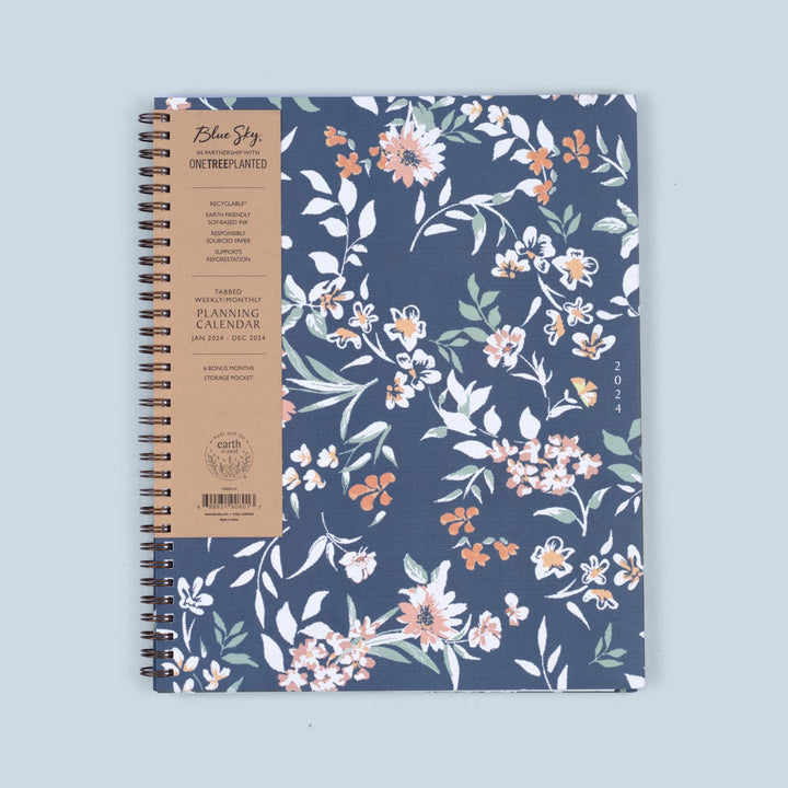 Blue Sky Sustainability 2024 Weekly and Monthly Planner, January - December, 8.5" x 11", Reinforced Paper Cover, Wirebound, Effie (138325-24) 8.5" x 11" New Version