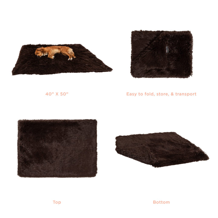 Best Friends by Sheri Calming Shag Fur Pet Throw Blanket, Dark Chocolate, 40"x50" Dark Brown 40" x 50"