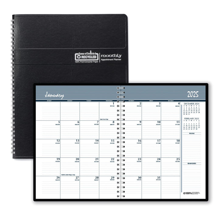 House of Doolittle 2025 Calendar Planner, Monthly, Black Cover, 6.9 x 8.75 Inches, December - January (HOD262602-25) 14-Month, 6.9 x 8.75