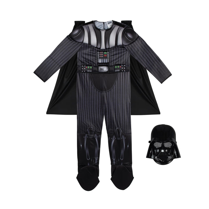 Star Wars Darth Vader Official Youth Costume - Premium Quality Padded Jumpsuit with Plastic Mask and Detachable Cape Medium