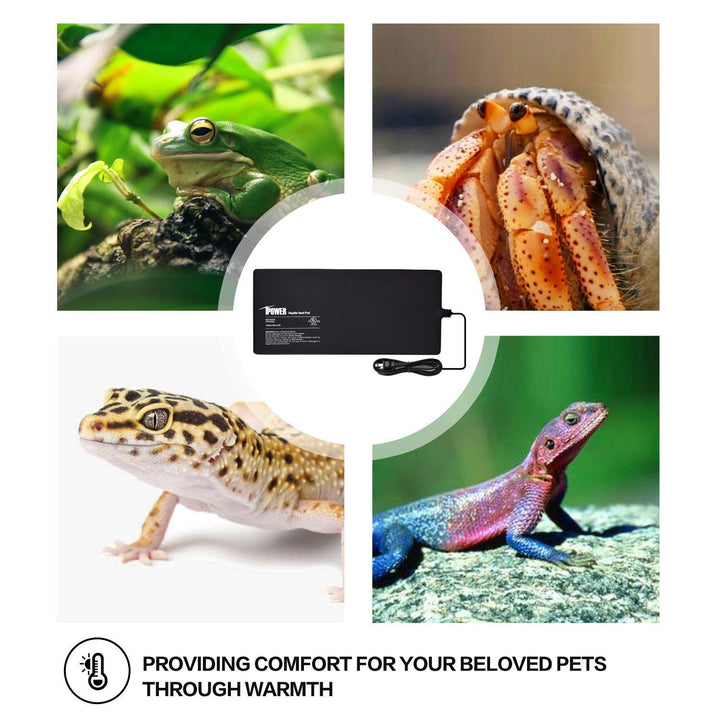 iPower Reptile Heat Pad 8X18 Inch 24W Under Tank Terrarium Warmer Heating Mat for Turtle, Lizard, Frog, Snake, Reptile, and Other Small Animals 8 X 18 Inch