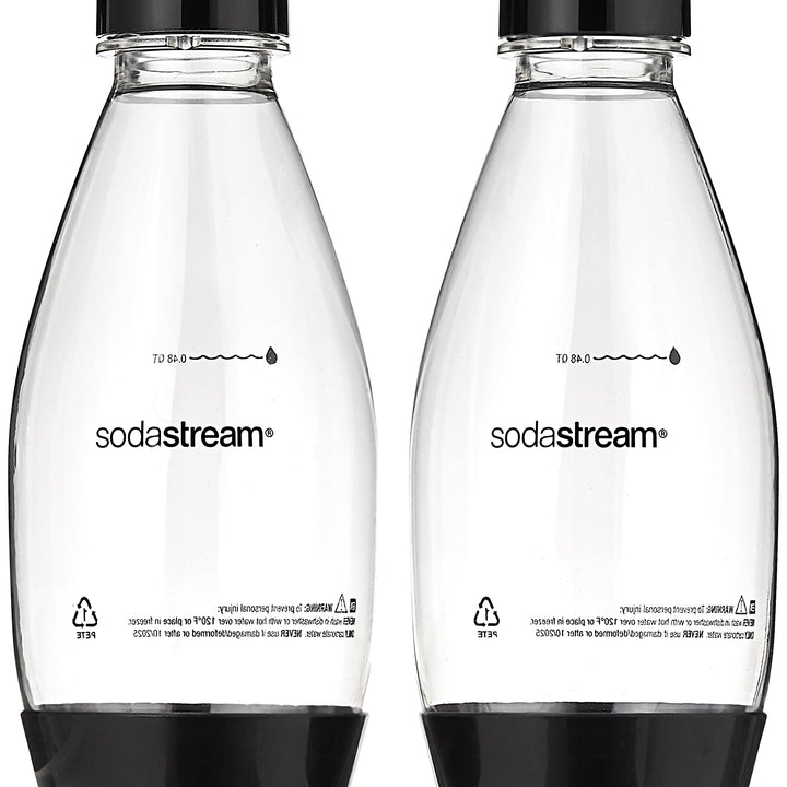 SodaStream 0.5L Slim Black Carbonating Bottles (Pack of 2) Slim Carbonating Bottles Black 1/2L Pack Of 2