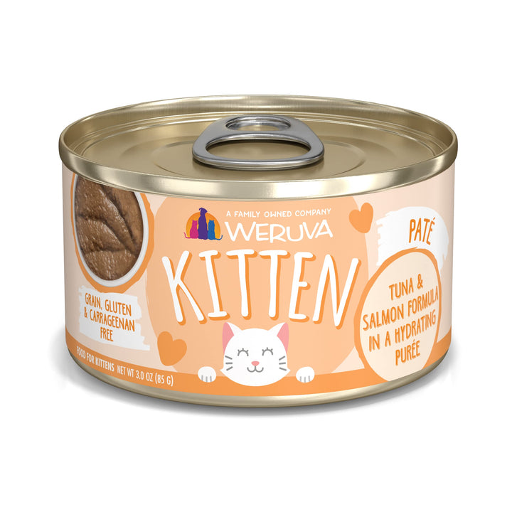 Weruva Kitten, Tuna & Salmon Formula in a Hydrating Purée 3oz Can (Pack of 12) 3 Ounce (Pack of 12)