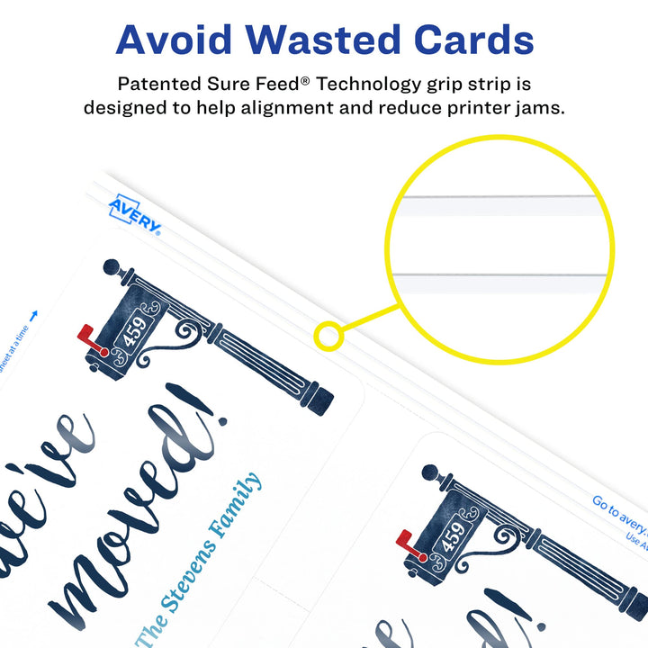 Avery Postcards with Rounded Corners and Sure Feed Technology, 3.5" x 5", Matte White, 100 Total, Laser/Inkjet Printable Cards (5625) Matte White, Rounded Corners