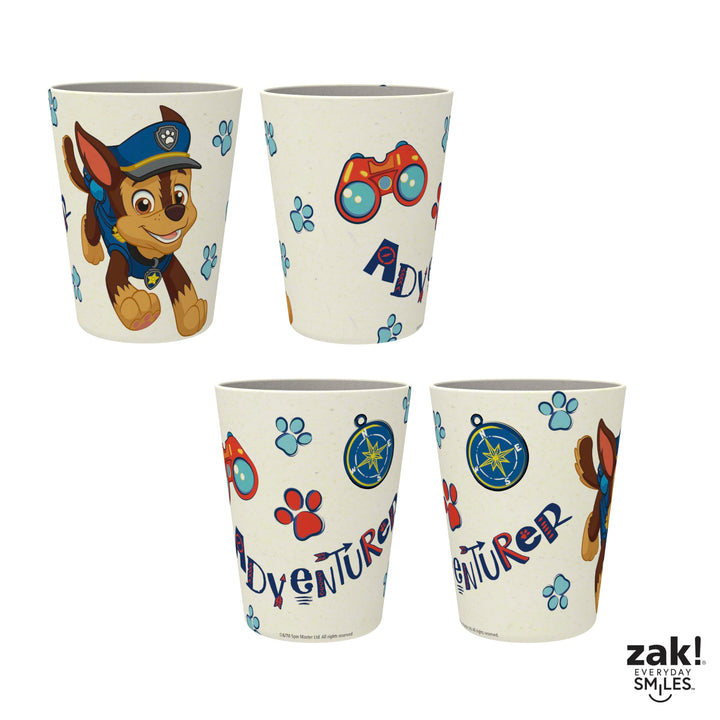 Zak Designs PAW Patrol Kids Dinnerware Set 3 Pieces, Durable and Sustainable Melamine Bamboo Plate, Bowl, and Tumbler are Perfect For Dinner Time With Family (Chase, Marshall, Skye & Friends) 8" Plate, 6" Bowl, 10oz Tumbler