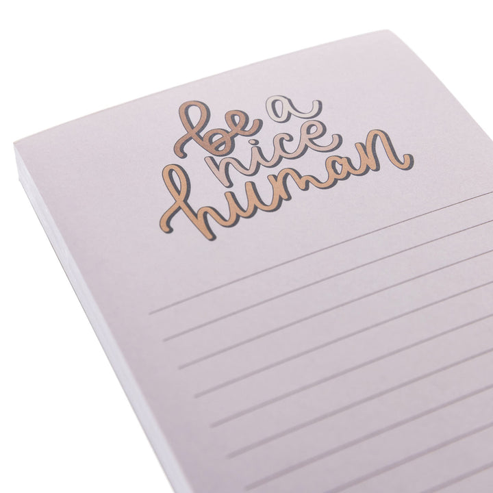 Graphique “Nice Human” Magnetic Notepad | 100 Tear-Away Sheets | Grocery, Shopping, To-Do List | Magnetic Writing Pad for Fridge, Kitchen, Office | Lined Paper | Great Gift | 4” x 9.25” Nice Human