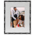 Lawrence Frames 8x10 Black Polished Metal Picture Frame with Bamboo Design, or 5x7 with Included Mat Black Smoke 8x10 (5x7 Mat)