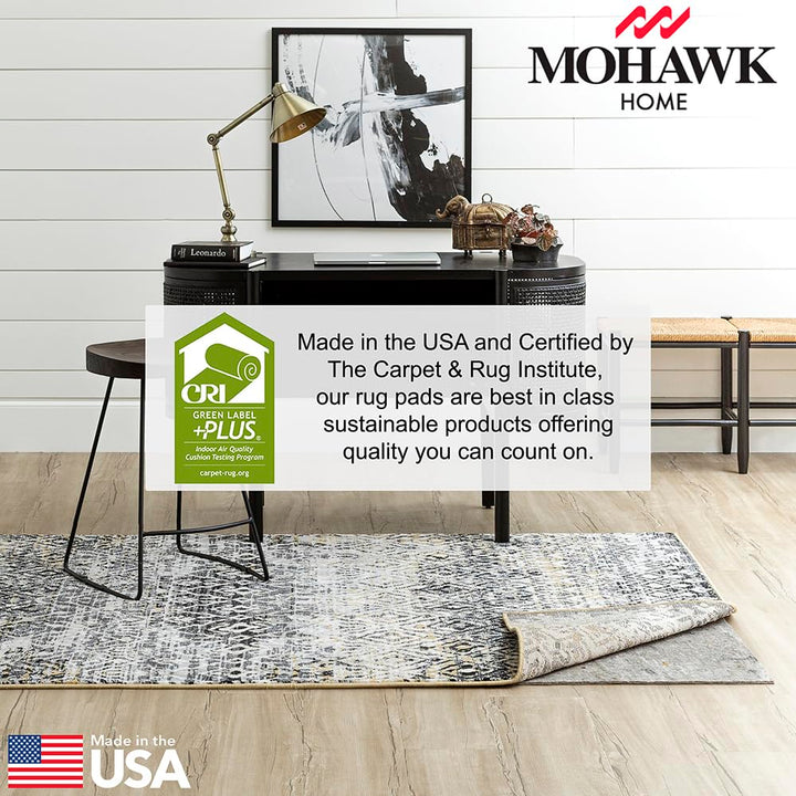 Mohawk Home 5' 9" x 9' Non Slip Rug Pad Gripper 3/8 Thick Dual Surface Felt + Rubber Gripper - Safe for All Floors 3/8 Inch Dual Surface Rug Pad 5' 9" x 9'