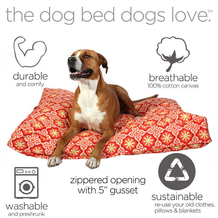 Molly Mutt Small Dog Bed Cover - Papillon Print - Measures 22”X27”X5’’ - 100% Cotton - Durable - Breathable - Sustainable - Machine Washable Dog Bed Cover