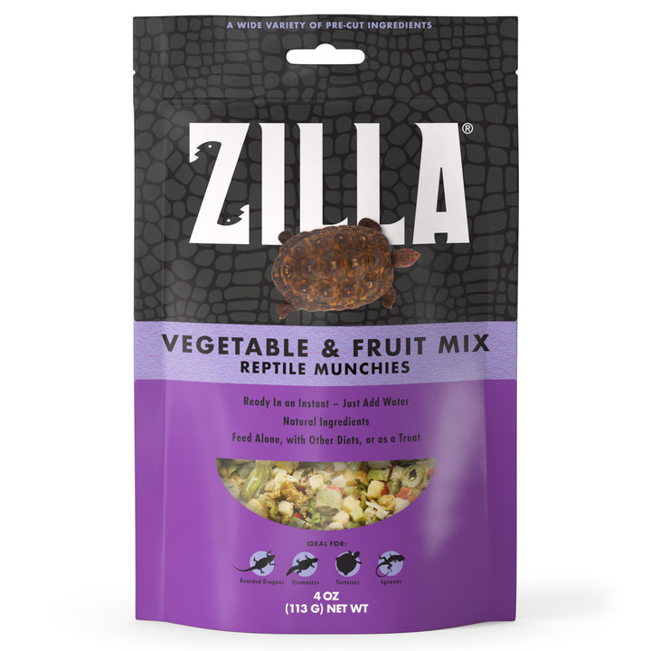 Zilla Reptile Food Munchies Vegetable & Fruit Mix, 4-Ounce Standard Packaging