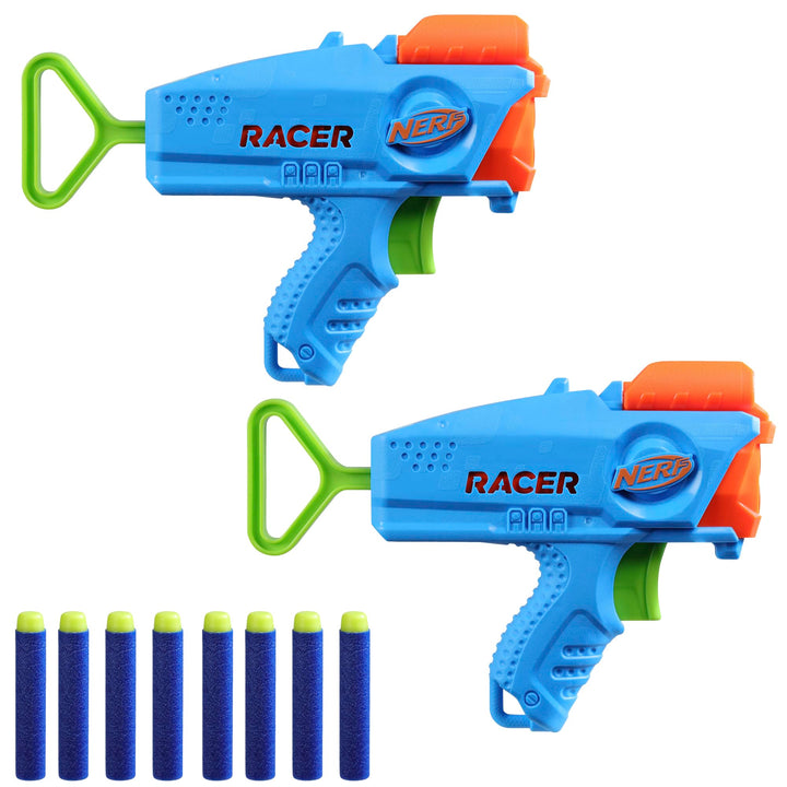 Nerf Elite Racer Easy-Play Dart Blaster 2 Pack, 8 Nerf Elite Darts, Nerf Blaster Outdoor Toys, Ages 6+ ( Exclusive)