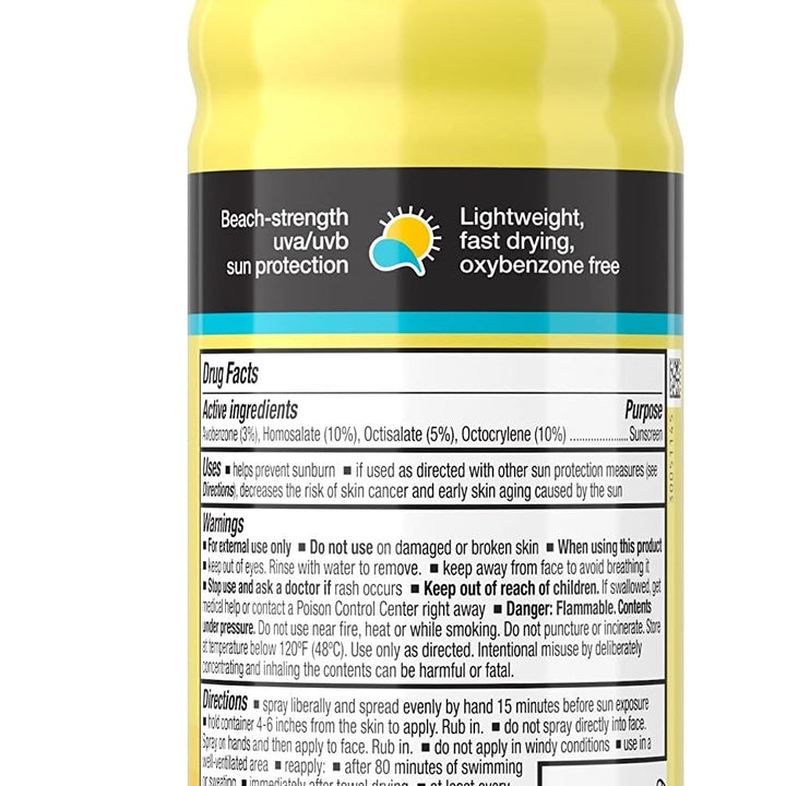 Neutrogena Beach Defense Sunscreen Spray SPF 50 Water-Resistant Body Spray with Broad Spectrum , PABA-Free, Oxybenzone-Free & Fast-Drying, Superior Sun Protection, 6.5 oz, Transparent