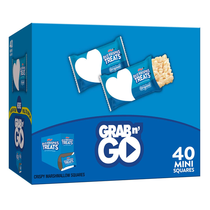 Rice Krispies Treats Mini Squares, Kids Snacks, Lunch Snacks, Grab n' Go, Original, 15.5oz Box (40 Bars) 40 Count