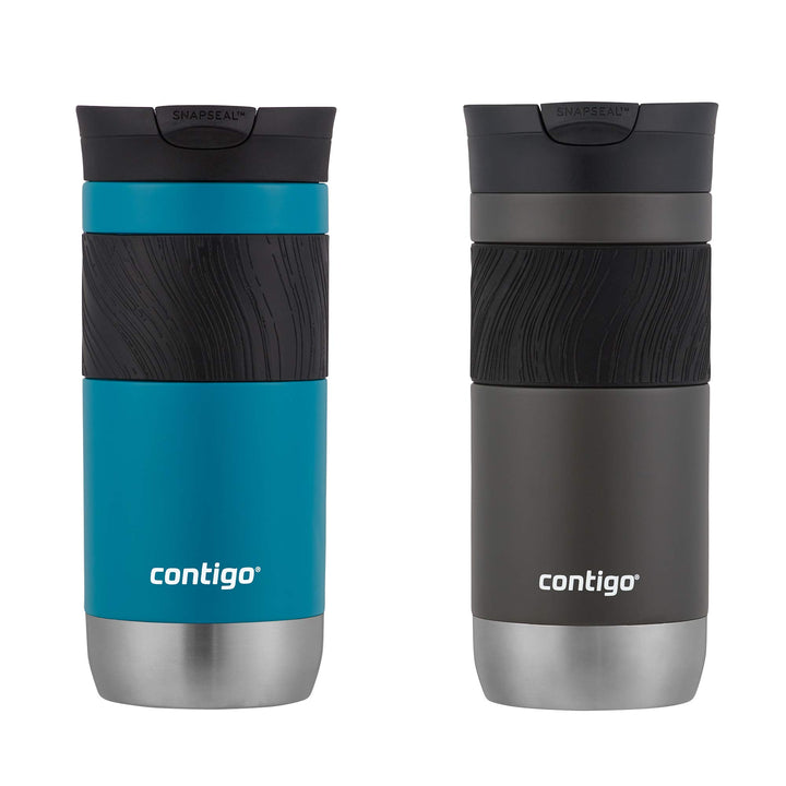 Contigo Byron Vacuum-Insulated Stainless Steel Travel Mug with Leak-Proof Lid, Reusable Coffee Cup or Water Bottle,BPA-Free, Keeps Drinks Hot or Cold for Hours, 16oz, 2 Count (Pack of 1), Sake&Juniper