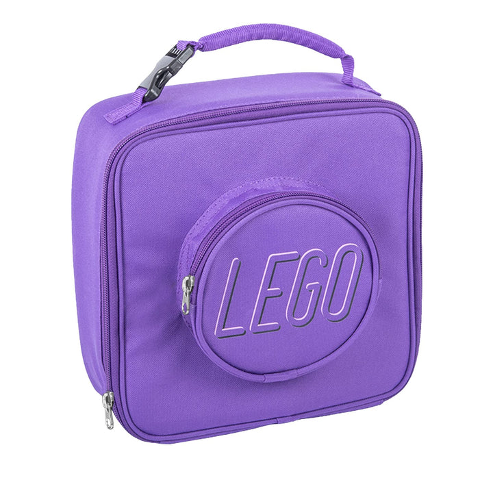 LEGO Orange Brick Lunch Box, Durable and Insulated, with Zipper Pocket and Mesh Lining, for Kids and Adults