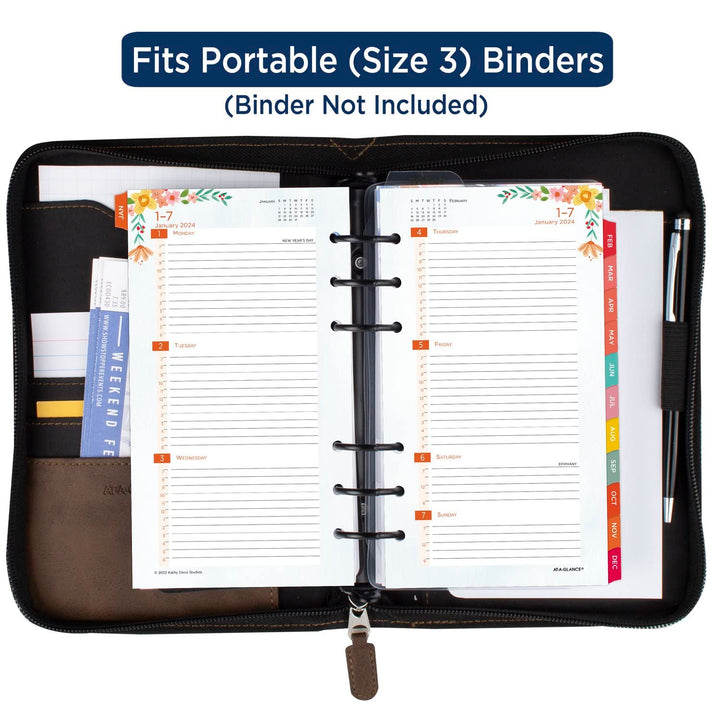 AT-A-GLANCE 2024 Daily & Monthly Planner Refill, 52111 Day-Timer, 5-1/2" x 8-1/2", Size 4, Desk Size, Kathy Davis (KD81-125-24) 2024 Old Edition