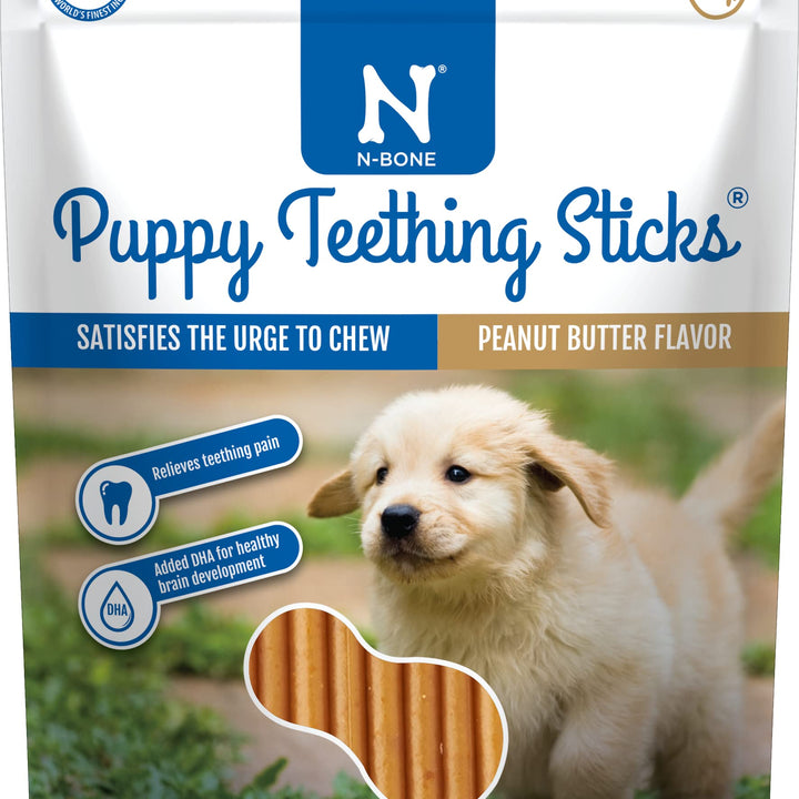 N-Bone Puppy Teething Sticks Peanut Butter Flavor, 3.74-oz Bag 3.7 Ounce (Pack of 1)