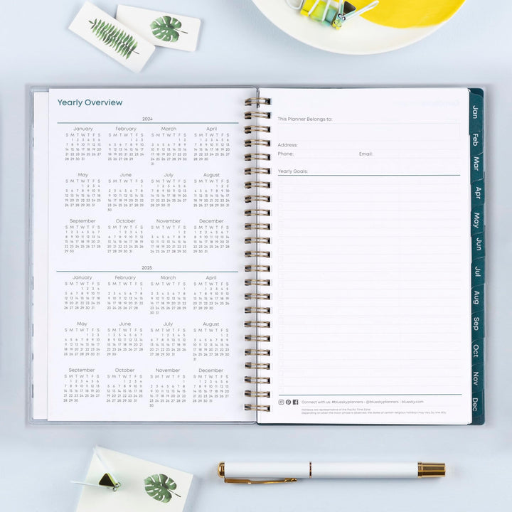 Blue Sky 2024 Weekly and Monthly Planner, January - December, 5" x 8", Clear Pocket Cover, Wirebound, Grenada (137275-24)