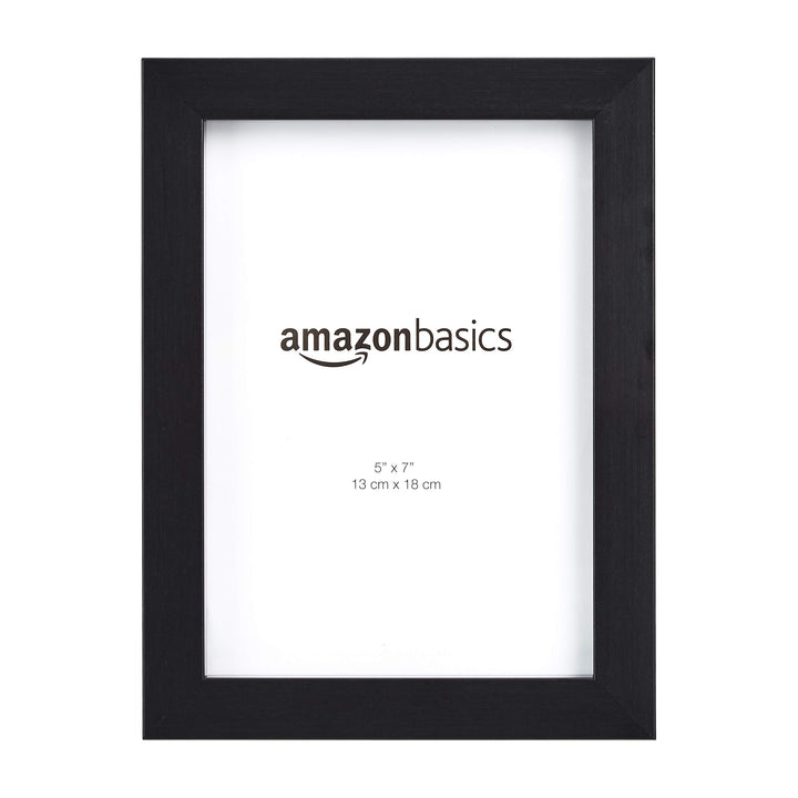 Basics Rectangular Photo Picture Frame, 5" x 7", Pack of 2, Black 5" x 7"