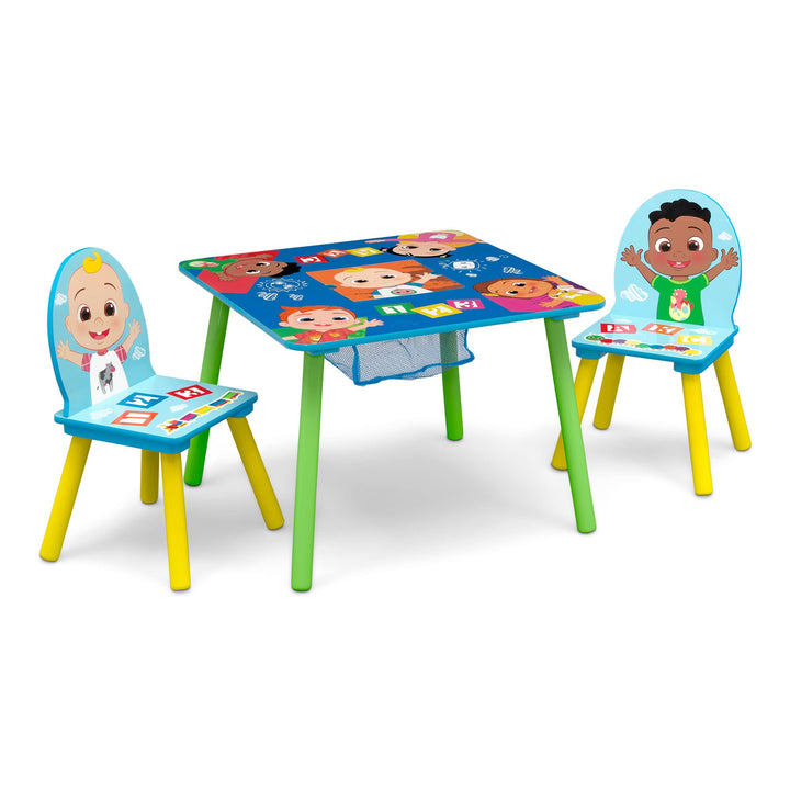 Delta Children Kids Table Storage (2 Chairs Included) -Ideal for Arts & Crafts, Snack Time, Homeschooling, Homework & More, Baby Shark, 3 Piece Set