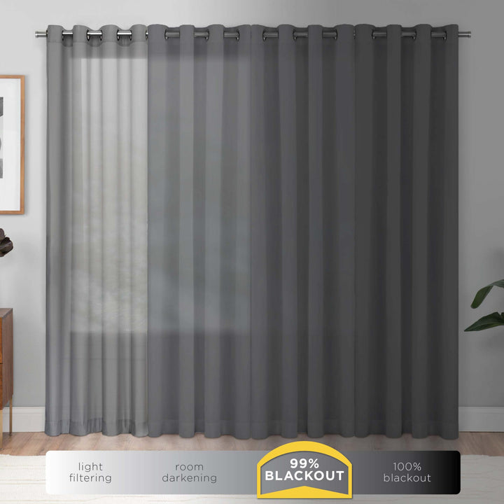 Eclipse Kendall Blackout Curtain, Thermal Insulated Grommet Window Panel, Noise Reducing Curtains for Bedroom, Living Room or Nursery, (1 Panel), 54 in Long x 42 in Wide, Raspberry 42"W x 54"L (Pack of 1)