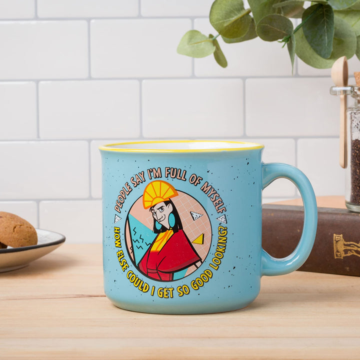 Silver Buffalo Disney Emperor's New Groove Kuzco Memphis How Else Could I Get So Good Looking Quote Ceramic Camper Mug, 20 Ounces