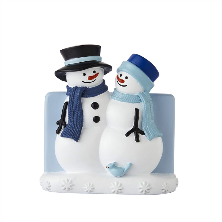 SKL Home Christmas Winter Friends Snowman Hand Towel 2pc Set for Bath/Kitchen & Gift, Blue Hand Towel Set