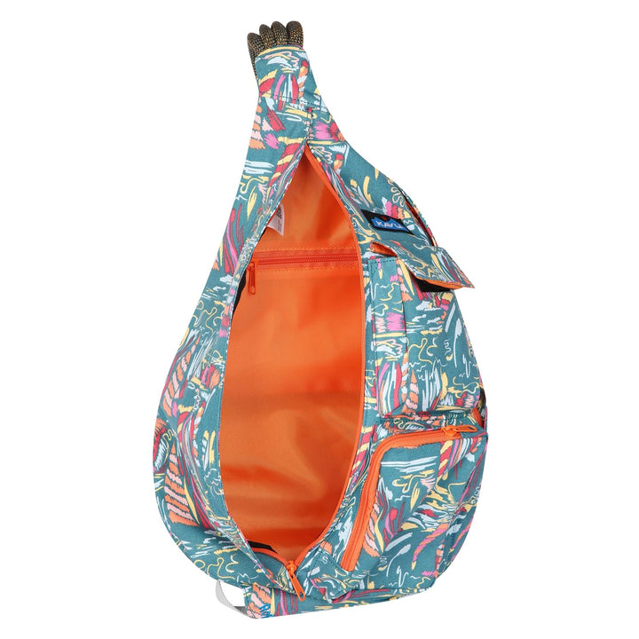 KAVU Original Rope Bag Sling Pack with Adjustable Rope Shoulder Strap Beach Doodle