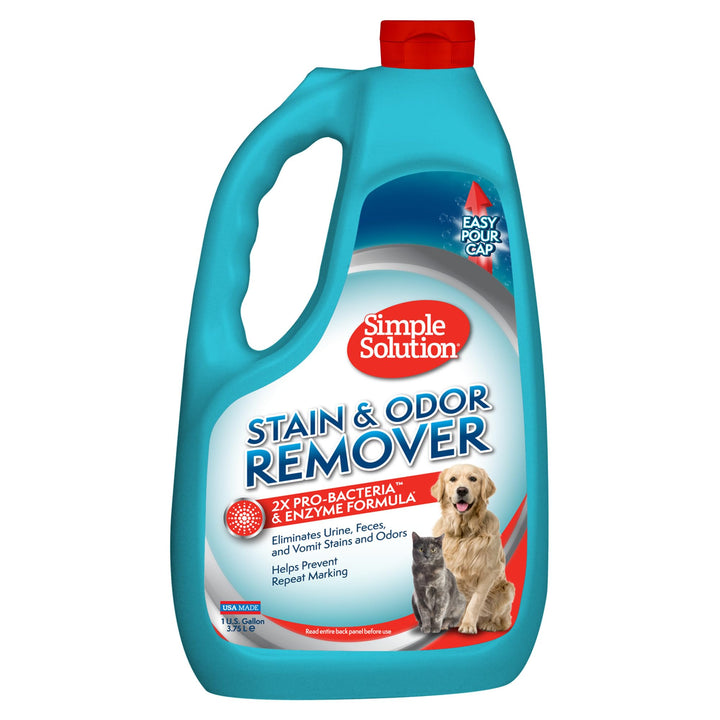 Simple Solution Pet Stain and Odor Remover | Enzymatic Cleaner with 2X Pro-Bacteria Cleaning Power | Floral Fresh, 1 Gallon 128 Fl Oz (Pack of 1)