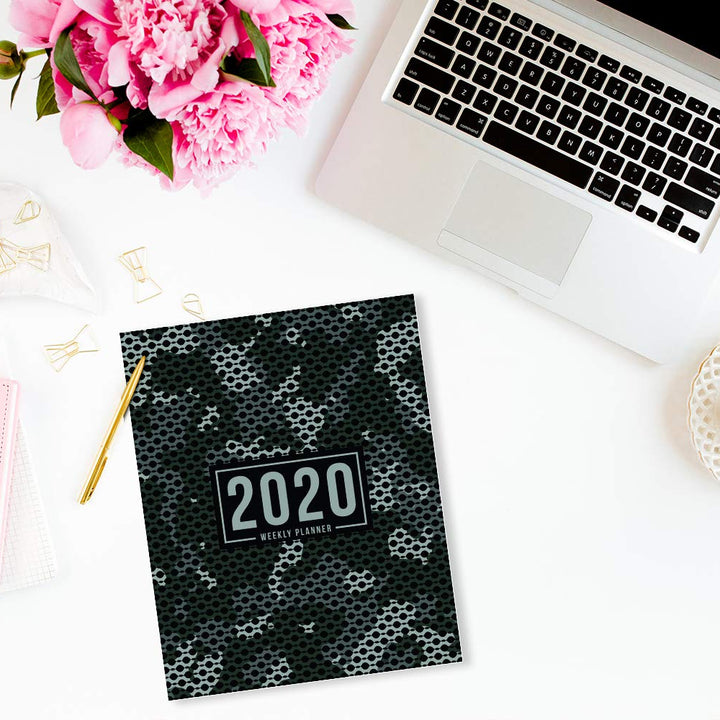 2020 Weekly Planner: January 1, 2020 to December 31, 2020: Weekly & Monthly View Planner, Organizer & Diary: Black Camoflage 806-8