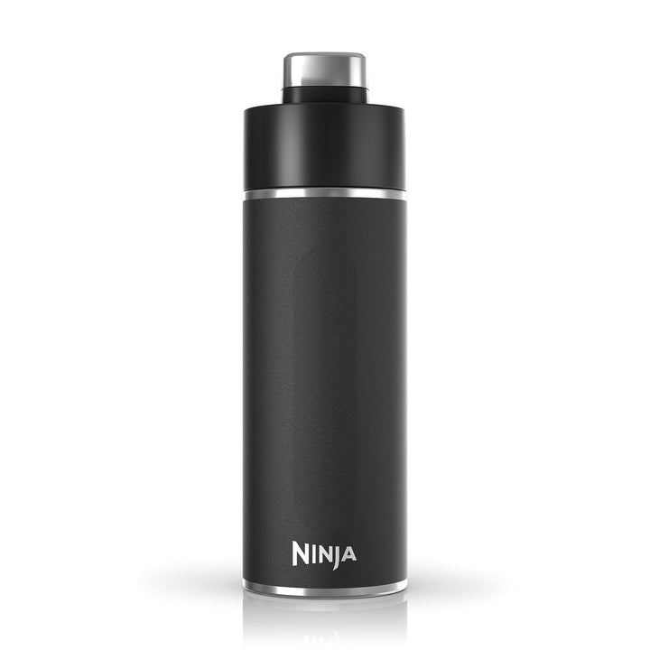 Ninja DW1801BK Thirsti 18oz Travel Water Bottle, For Carbonated Sparkling Drinks, Colder and Fizzier Longer, Leak Proof, 24 Hrs Cold, Dishwasher Safe, Stainless Steel Insulated Tumbler, Onyx Black 18 Fluid Ounces