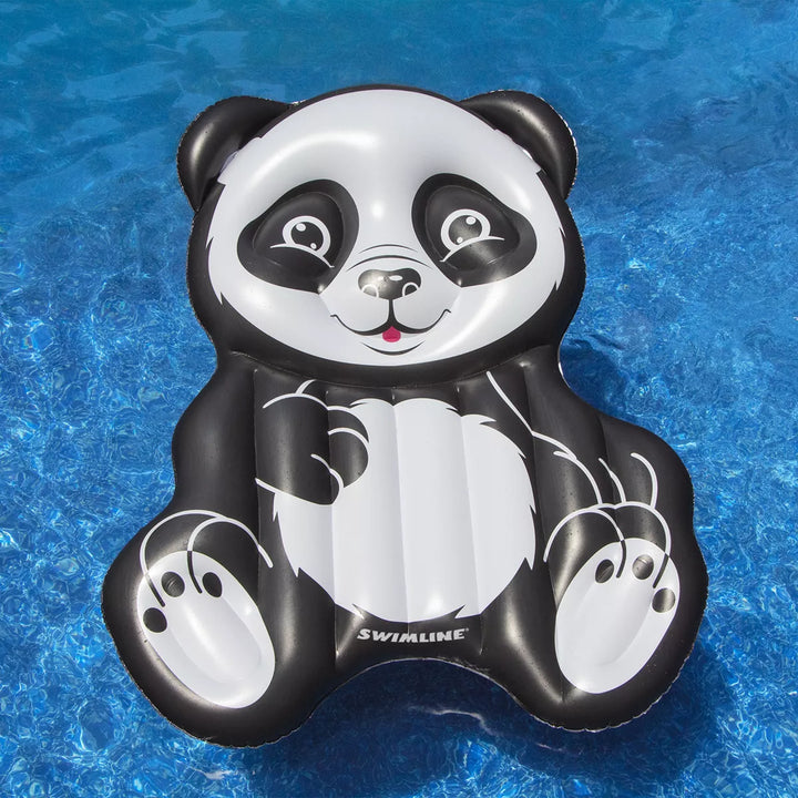 Swimline 71" Inflatable Panda 1-Person Swimming Pool Float - Black/White