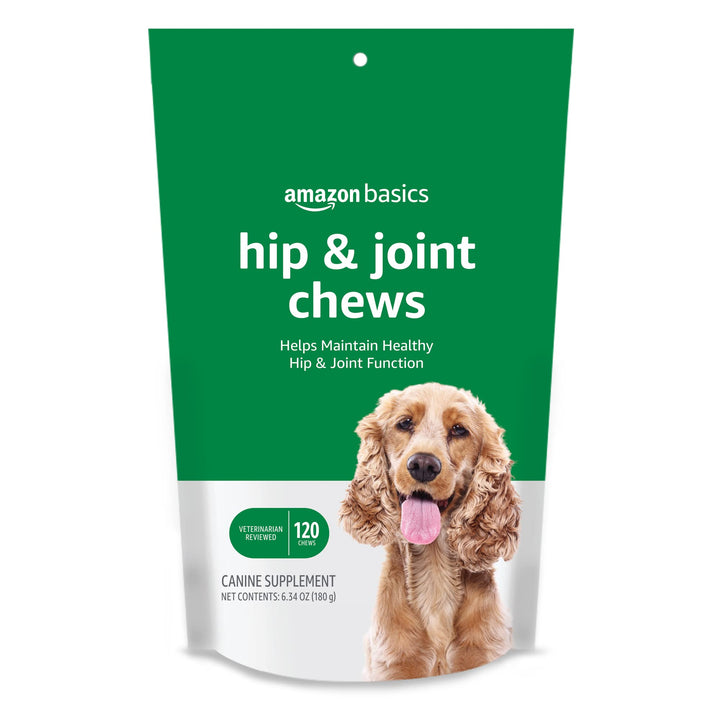 Basics Dog Hip & Joint Supplement Chews, Natural Duck Flavor, 120 Count (Previously Solimo)