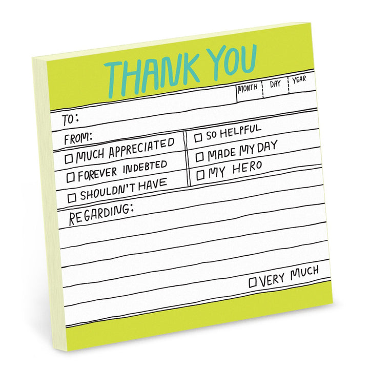 1-Count Knock Knock Thank You Hand-Lettered Sticky Notes, Thank You Notes, 3 x 3-inches, 100 sheets each