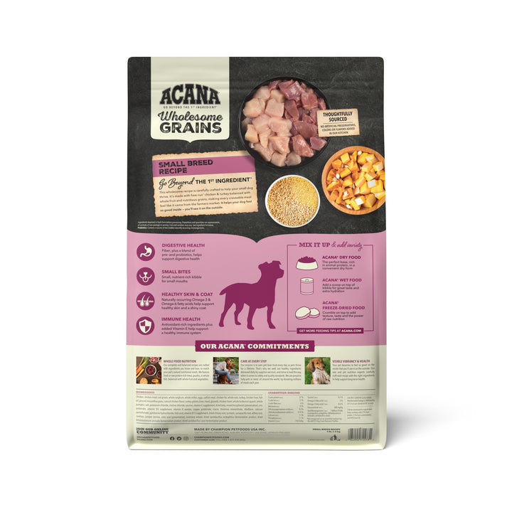 ACANA Wholesome Grains Dry Dog Food, Small Breed Recipe, Chicken and Turkey Dog Food, 4lb 4 Pound (Pack of 1)