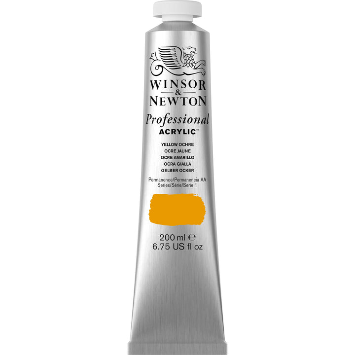 Winsor & Newton Professional Acrylic Paint, 200ml (6.75-oz) Tube, Yellow Ochre 6.75-oz Tube