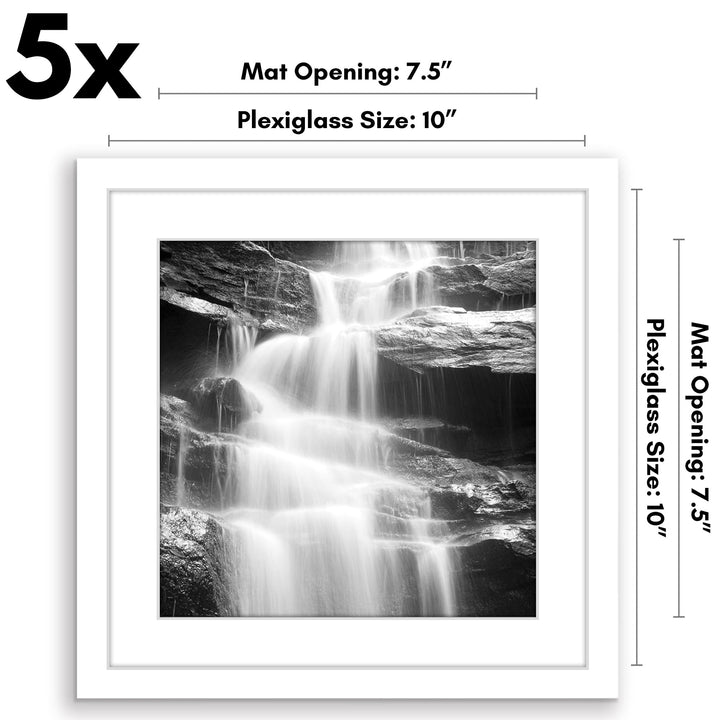 Americanflat 12x16 Picture Frame with Polished Plexiglass - Set of 5 - Use as 8.5x11 Frame with Mat or 12x16 Frame Without Mat - Galleria Collection - Gallery Wall Frame Set for Wall Display - White