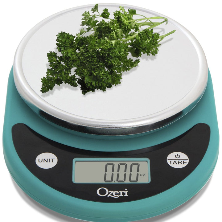 Ozeri Pronto Digital Multifunction Kitchen and Food Scale, Black on Teal