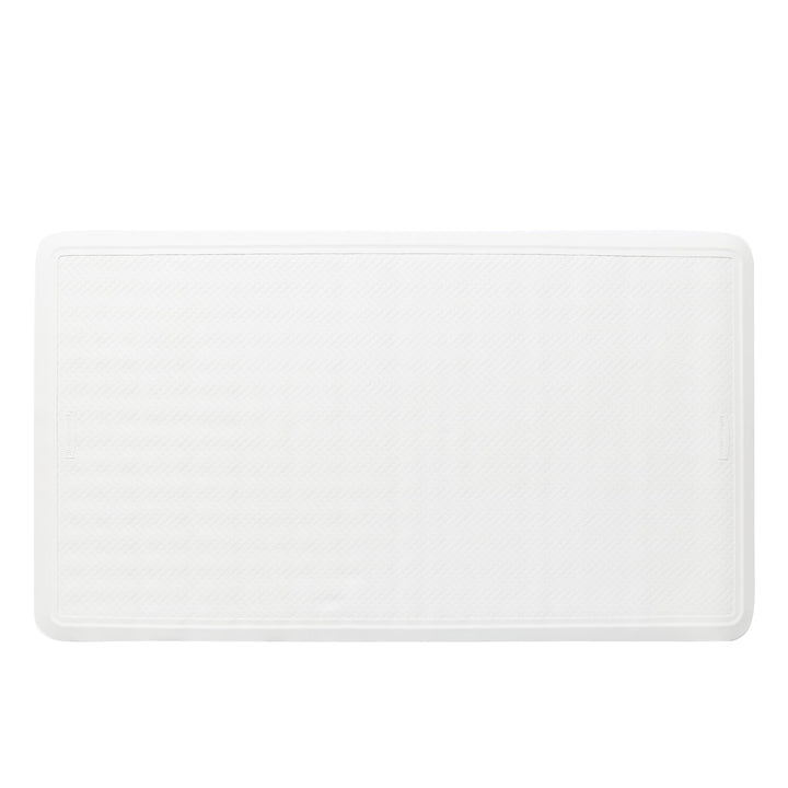 Rubbermaid Commercial Products Bath Tub and Shower Mat, Safti-Grip Non-Slip Bathroom Mat for Shower/Bathtub with Suction Cups, Machine Washable, 28-Inch X 16-Inch, Large, White