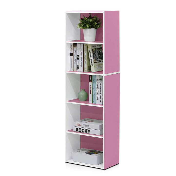 Furinno Pasir 3-Tier Open Shelf Bookcase, White/Green 11003WH/GR 3-Tier Cube