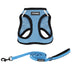 Voyager Step-in Air All Weather Mesh Harness and Reflective Dog 5 ft Leash Combo with Neoprene Handle, for Small, Medium and Large Breed Puppies by Best Pet Supplies - Blue, Large L (Chest: 18 - 20.5") Leash Harness Set (Baby Blue Base)