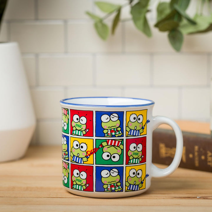 Silver Buffalo Sanrio Hello Kitty and Friends Keroppi Poses Grid Ceramic Camper Mug, 20 Ounces Keroppi Color Doodle