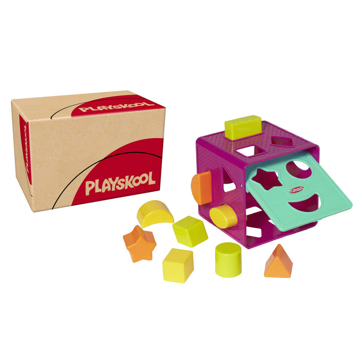 Playskool Form Fitter Shape Sorter Matching Activity Cube Toy with 9 Shapes for Toddlers and Kids 18 Months and Up ( Exclusive)