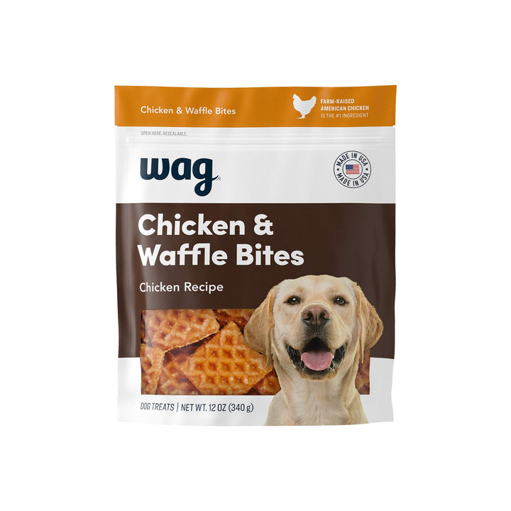 Wag Dog Treats Chicken and Waffle Bites 12oz 12 Ounce (Pack of 1)