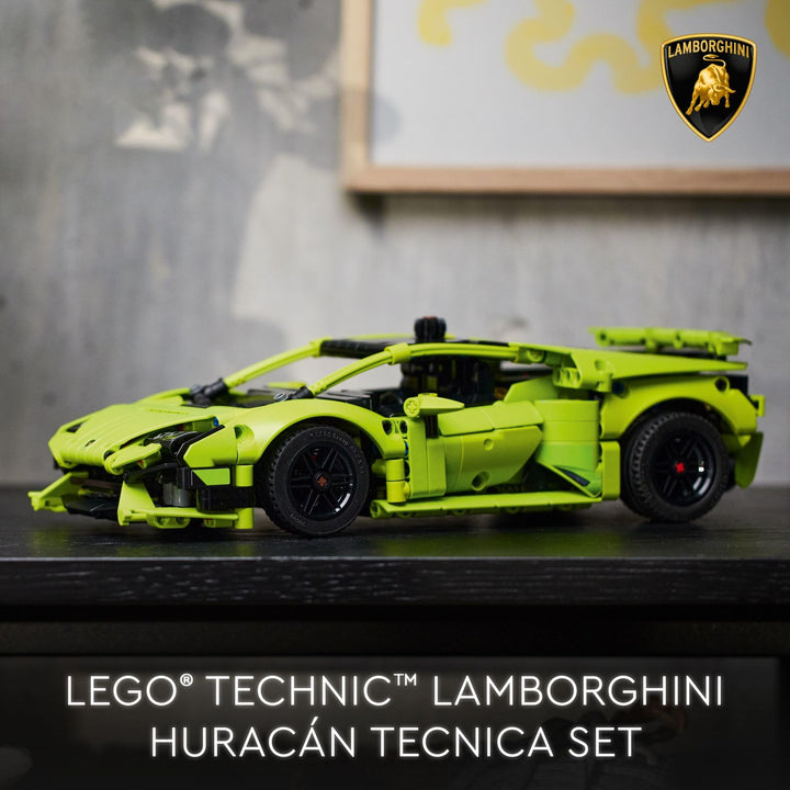 LEGO Technic Lamborghini Huracán Tecnica Advanced Sports Car Building Kit for Kids Ages 9 and up Who Love Engineering and Collecting Exotic Sports Car Toys, 42161 Green/Black