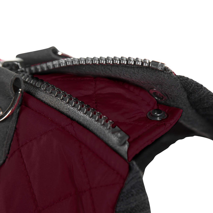 Gooby Fashion Vest Dog Jacket - Purple, Small - Warm Zip Up Dog Bomber Vest with Dual D Ring Leash - Winter Water Resistant Small Dog Sweater - Dog Clothes for Small Dogs Boy or Medium Dogs Small chest (~12")