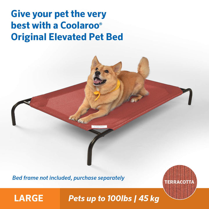 Coolaroo Replacement Cover, The Original Elevated Pet Bed by Coolaroo, Large, Terracotta 51.0"L x 31.5"W x 0.5"Th Terra cotta