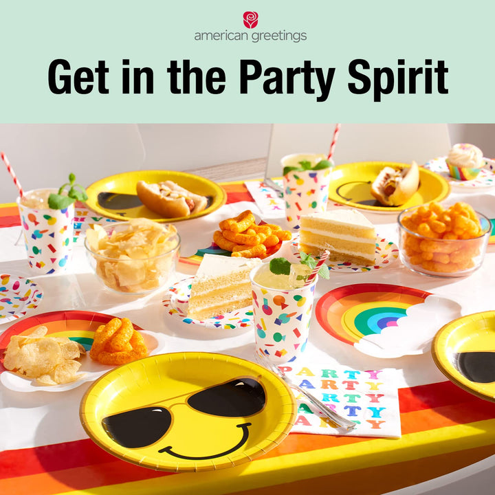 American Greetings Rainbow Party Supplies, Multicolor Paper Dinner Plates (50-Count)